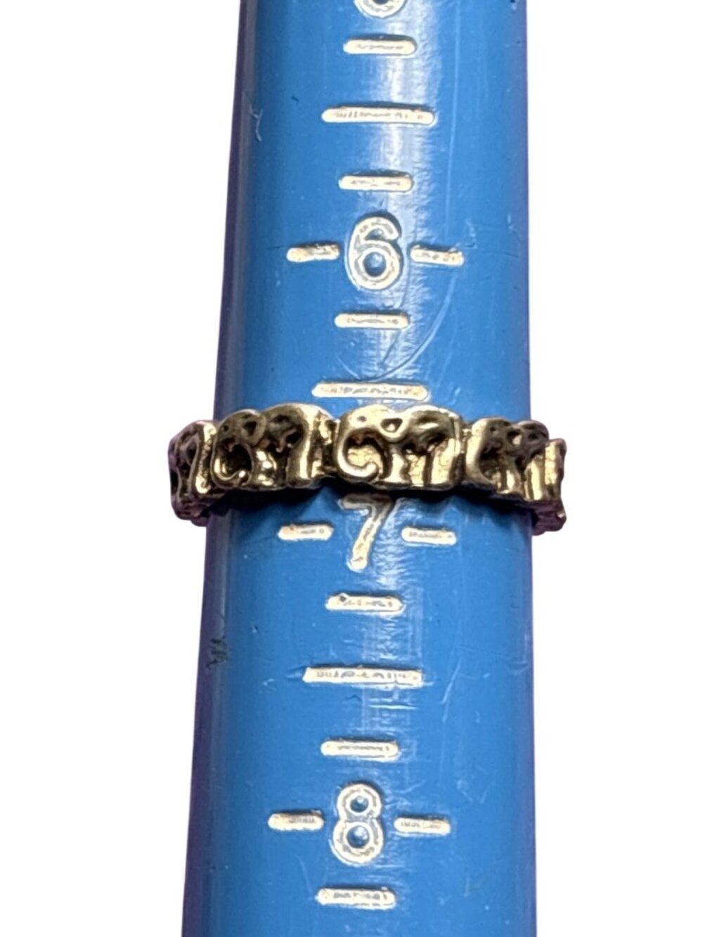 Silvertone Elephants Ring Size 6.75